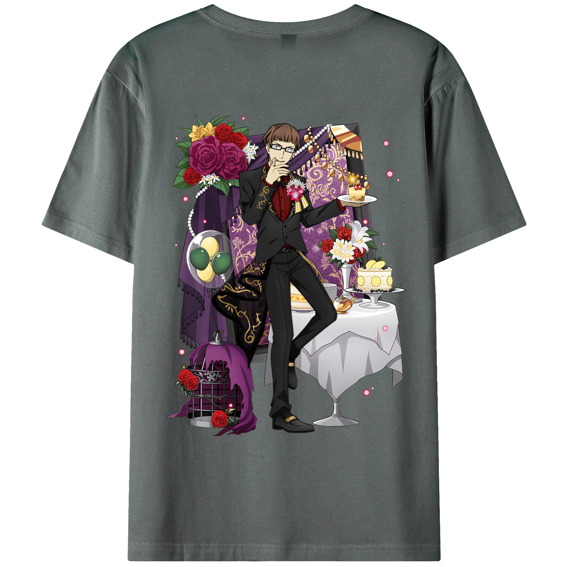 （画像用） 文豪ストレイドッグス Bungo Stray Dogs 綿100％ メンズ半袖Tシャツ（バックプリント） 通気性